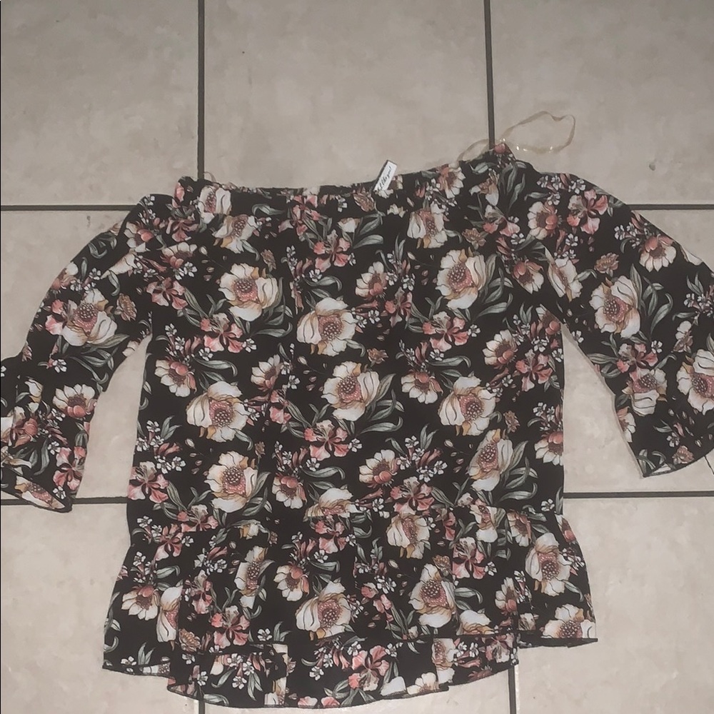 Elegant Floral Off-Shoulder Blouse